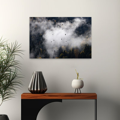 Art contemporain abstrait oiseau automne