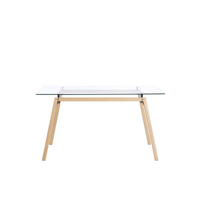 Layne Glass Top Metal Base Dining Table