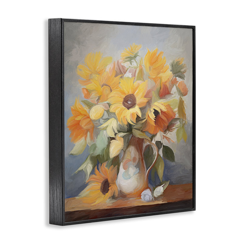 Tournesol vif par Ramona Murdock bg-185, Giclée encadrée noir minuit, H 14 po x l 11 po