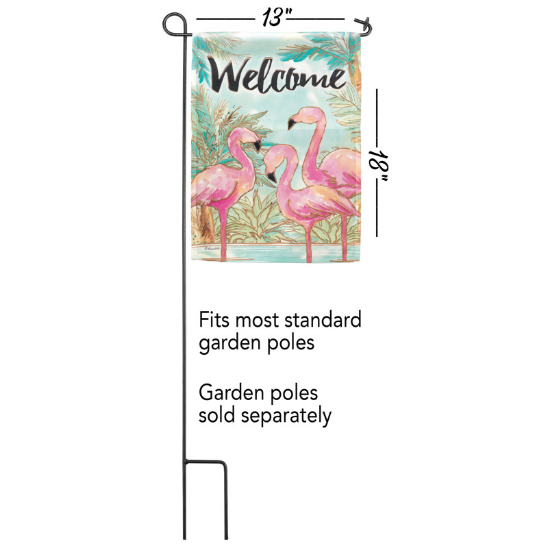 Polyester de jardin Eivie Welcome Flamants 13x18, 18 po x 13 po
