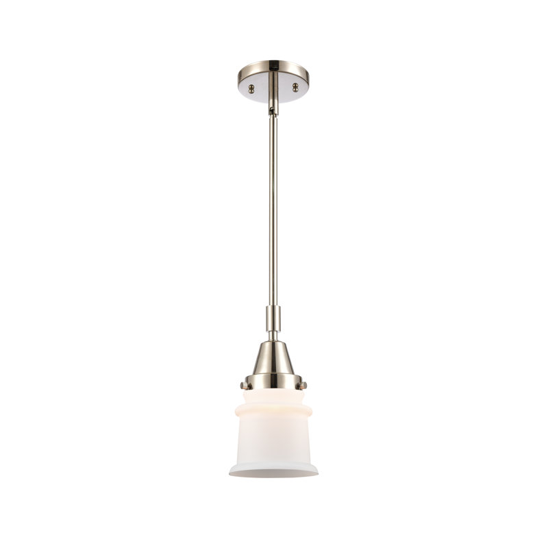 Cailen 1 - Light Single Pendant, Matte White, No Bulb Included, Polished Nickel
