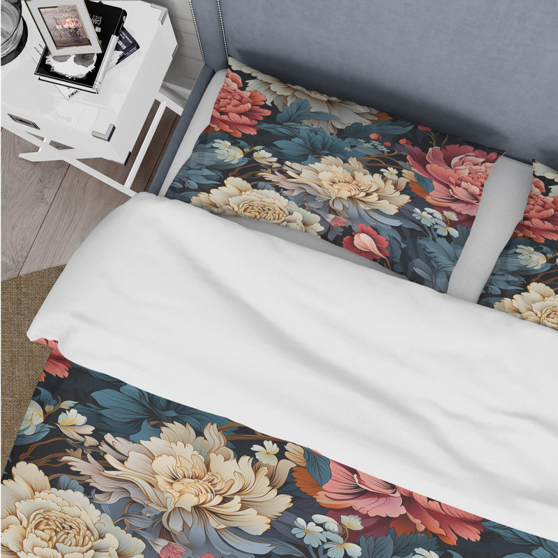 Ensemble de housse de couette éclectique à motif floral kaléidoscope I Eclectic