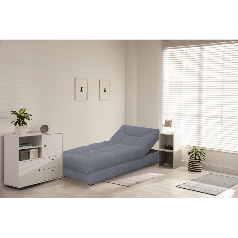 Upholstered Chaise Lounge, Dark Grey