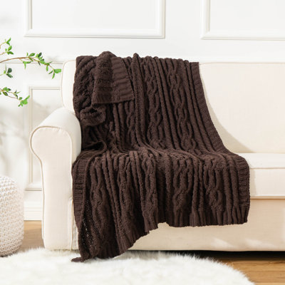  Knitted Luxury Chenille Throw