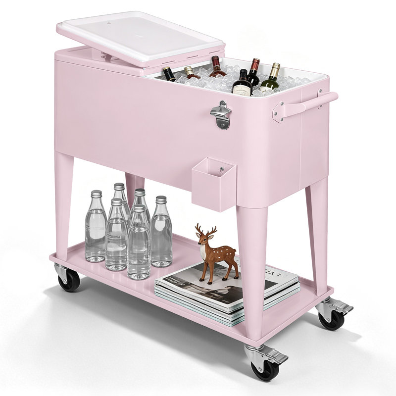 Commode à glace 80 roulettes Meetinghome, Pink