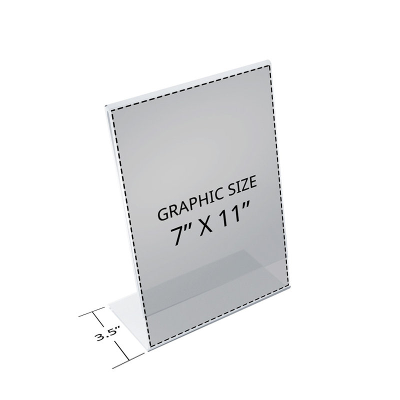 Clear Acrylic L-Shaped Portrait Desktop Sign Holder