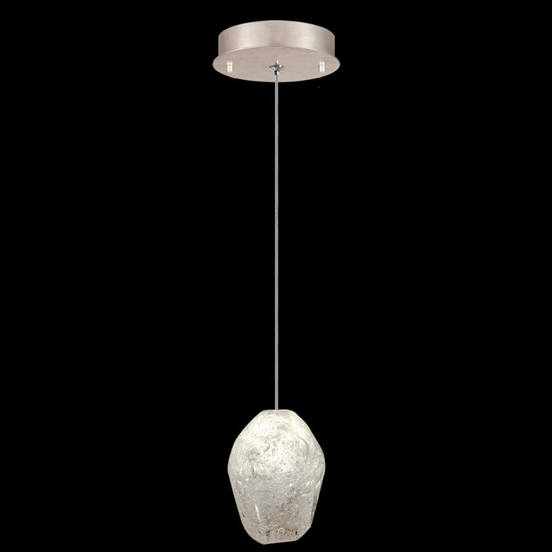 Mini Quartz Glass LED Drop Pendant Light with Gold Canopy