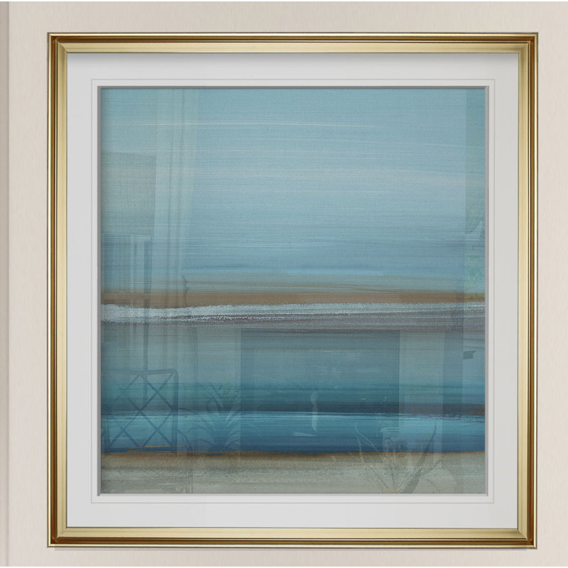 « par the sea i », peinture, H 16 po x l 16 po x P 2 po, Cadre doré