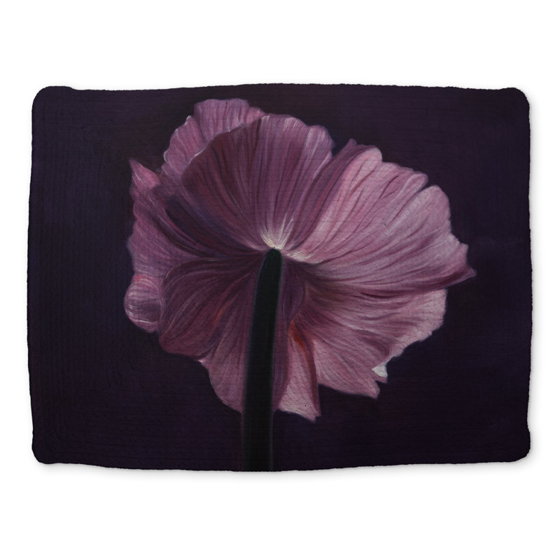 Napperon en polyester tressé pétales mauves | Décor minimaliste