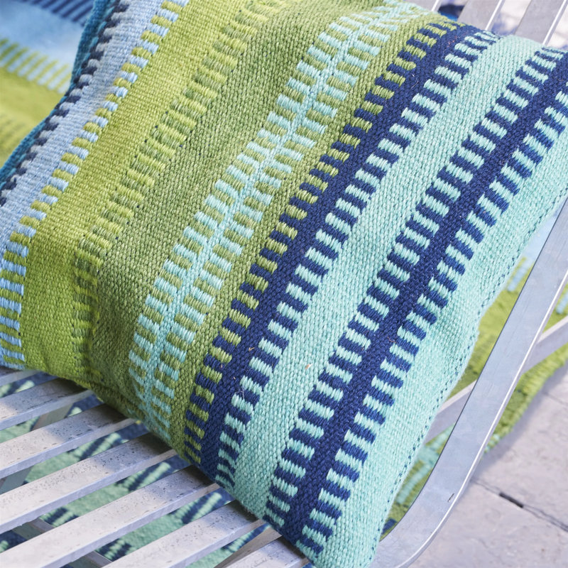 Muturi Outdoor Decorative Pillow, Cobalt Striped