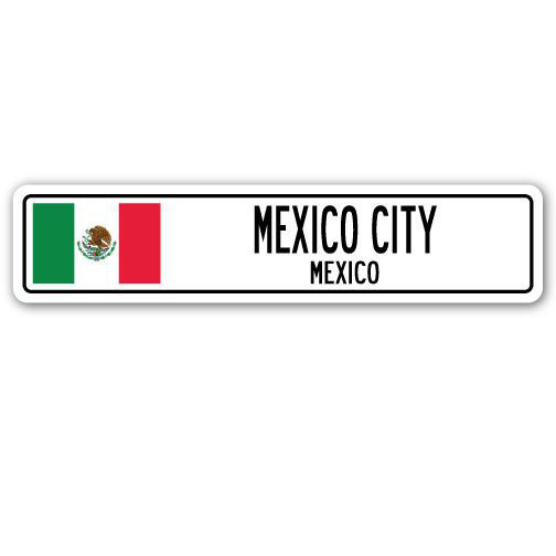 Plaque de rue en aluminium, drapeau de Mexico, Mexique, H 6 po x l 24 po x P 1 po