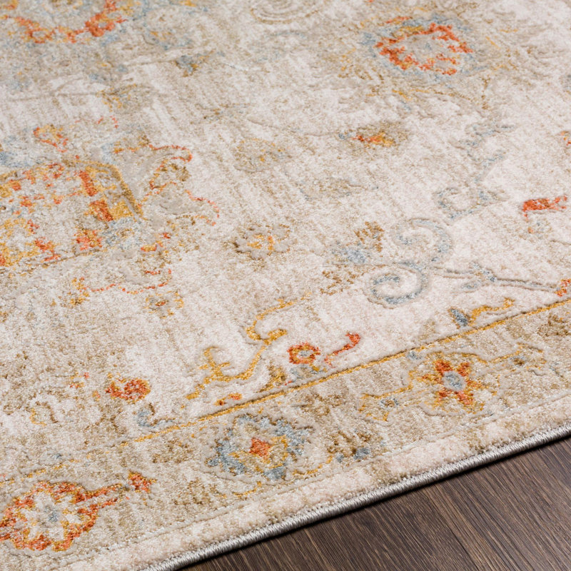 Tapis oriental crème / rouge Conlan, Rectangle de 10 pi x 14 pi