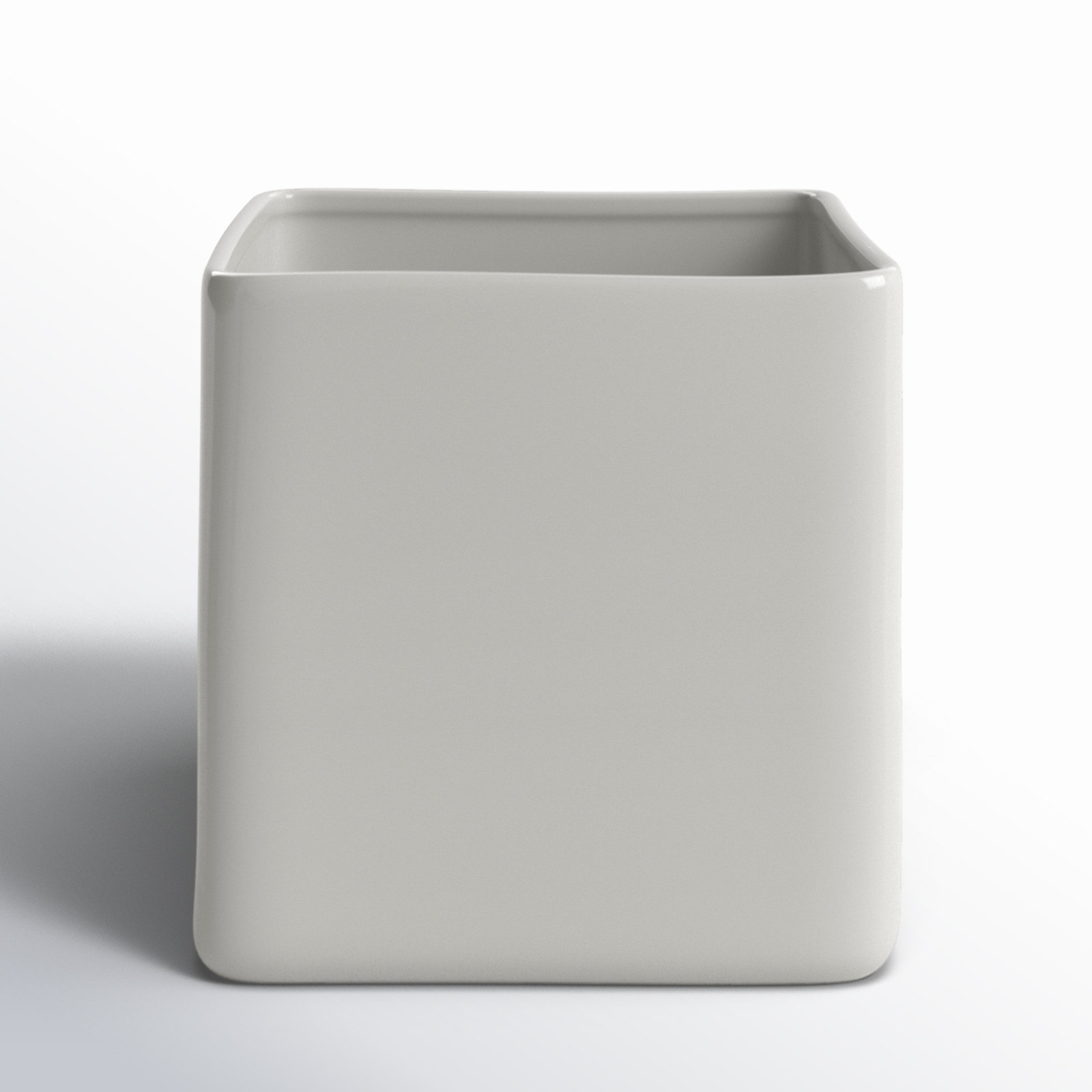 Demetria Ceramic Pot Planter, White, 6.25" H x 6.25" W x 6.25" D