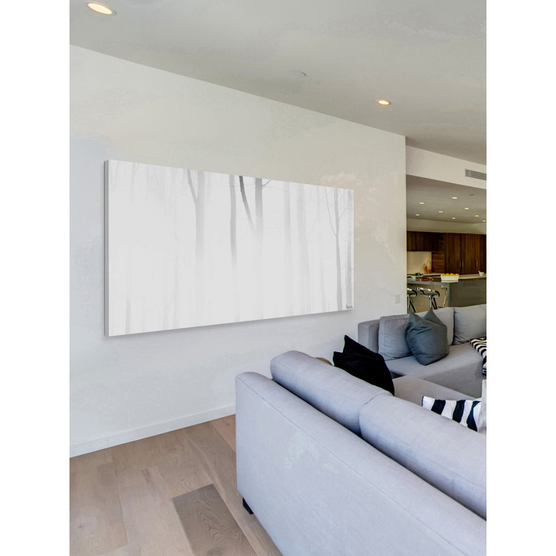 «Blinder White» par Parvez Taj - peinture sur toile tendue, H 6 po x l 12 po x P 1,5 po