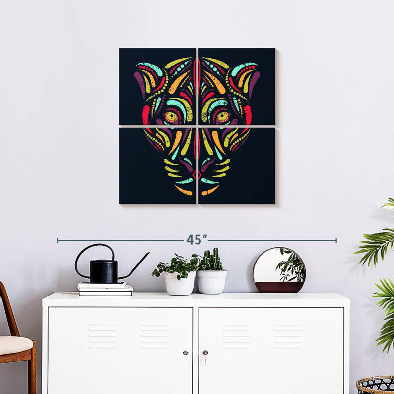 «Brampt Jaguar Face Abstract», H 26 po x l 26 po
