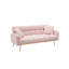 Lit réglable rose de 69 pouces pour espace de vie principal, transformation à trois vitesses, large cadre amovible en bois massif et artificiel, 2 sièges, rembourrage en mousse, style moderne avec petite pièce