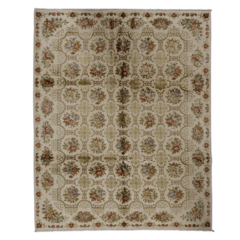 Handmade Silk and Wool Area Rug