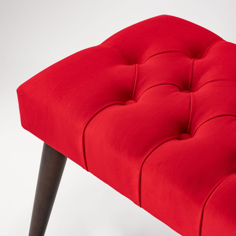 Velvet Upholstered Bench, 45cm H x 100cm W x 30cm D
