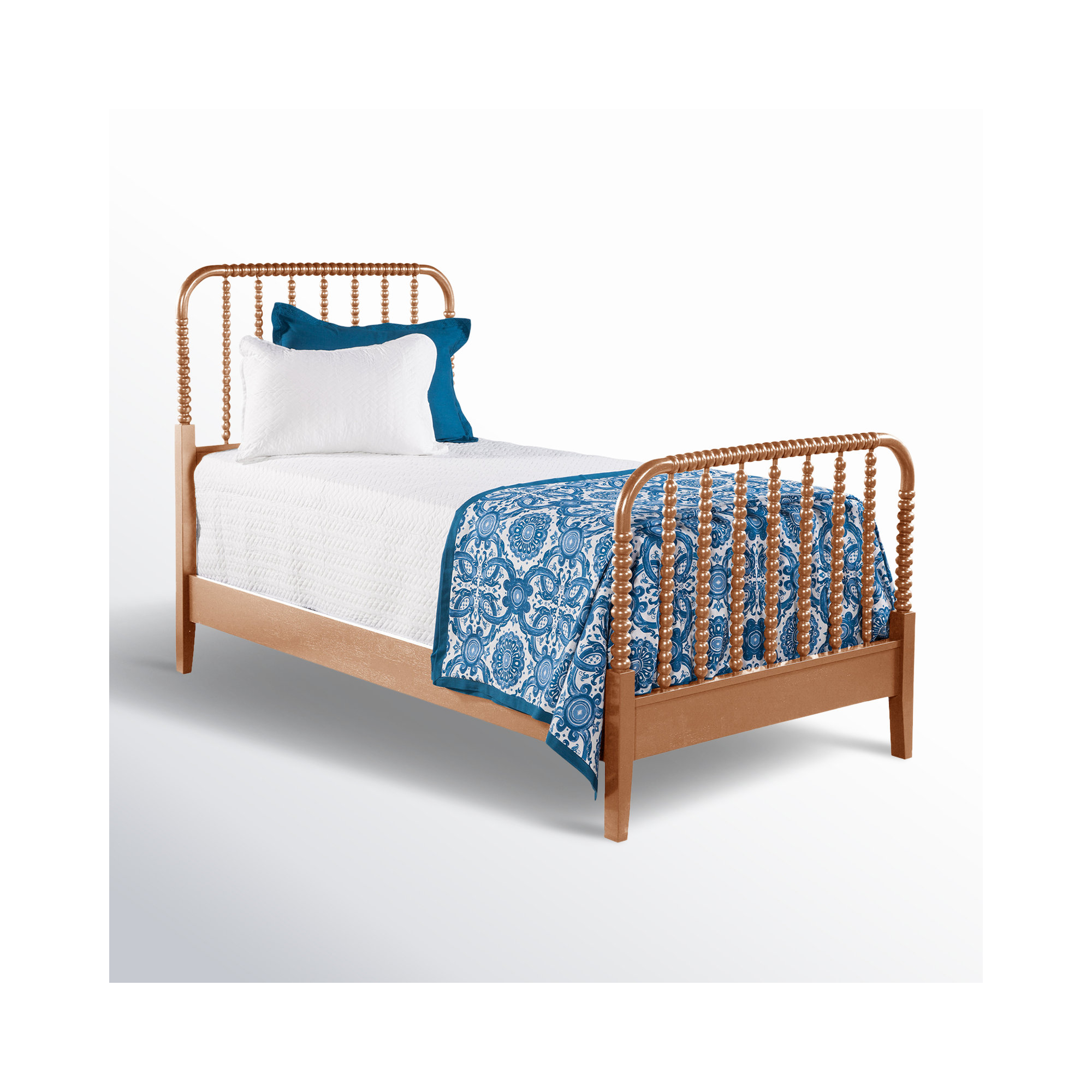 Louisa Solid Wood Spindle Bed, Twin, Honey