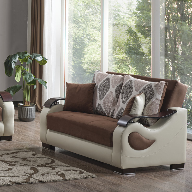 Futon convertible avec causeuse convertible avec rangement caché et support ferme clic-clac