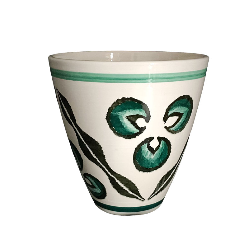 Ceramic Serving Bowl, Green/Black, 8