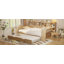 Lit de jour double en bois avec tablettes de rangement, lit multifonctionnel avec lit gigogne simple-861468160