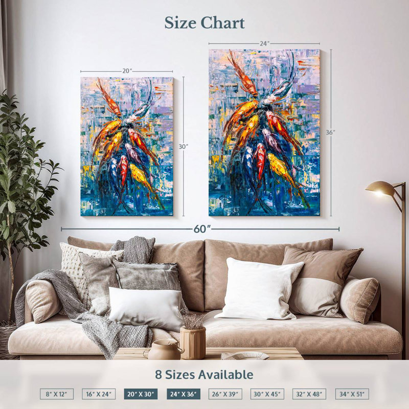 Brampt Abstract Koi Fish, 36" H x 24" W