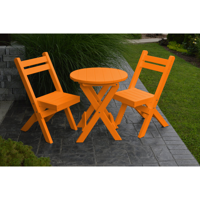 Ensemble bistro 3 pièces Woollard, Orange
