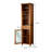 Yarissa Freestanding Multifunctional Linen Accent Storage Cabinet with Glass Doors and Adjustable Shelf
