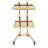 15.75" 2 Tier Tray Cart Trolley Collapsible Utility Cart Salon Storage Stand With Wheels