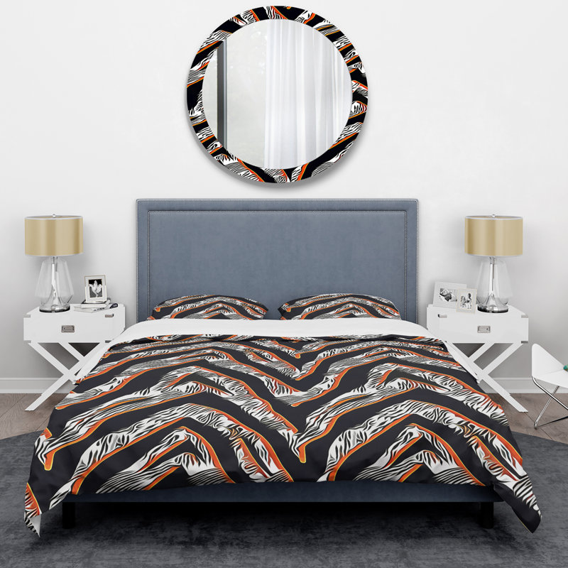 Ensemble de housse de couette en microfibre gris / brun / noir 3 pièces
