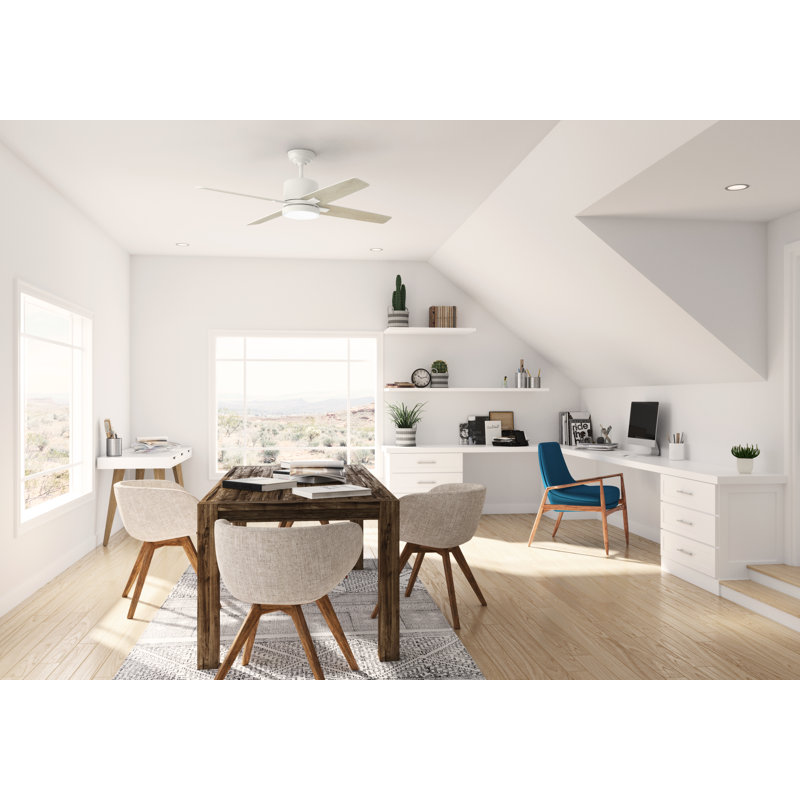52" Axial Ceiling Fan With LED Light Kit And Wall Control, White