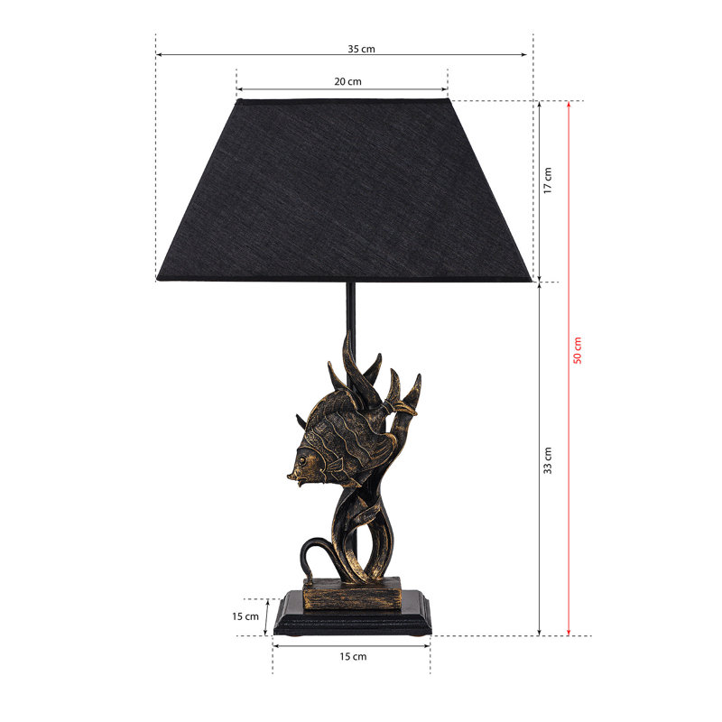 Lampe de table en métal, Noir