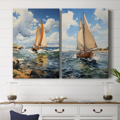 NAUTICAL Series CCCCXVII-Toile tendue avec châssis de qualité supérieure, prête à être accrochée