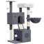 Cat Tree for Indoor Cats, 108 cm Multi-level Cats Tower with Cat Scratching Posts, 2 Cozy Condos, Top Resting Platform, Pompoms, Basket, Scratching Board -133719213
