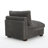 Upholstered Light Gray Faux Rabbit Fur Flannel Armless Chair with Pillow Back, Single Chair Module Part For Sectional Sofa-1671411240