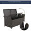 Banc de rangement en osier pour terrasse