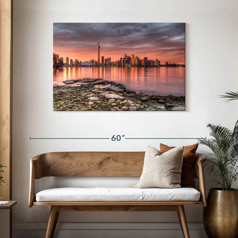 Nicci Sunset At Toronto Skyline, 30" H x 45" W