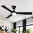 Homelover 56 Inch Black With Black Blades Outdoor Ip66 Waterproof Mordern Integrated Led Propeller Ceiling Fan With Light 3 Blades-602788682