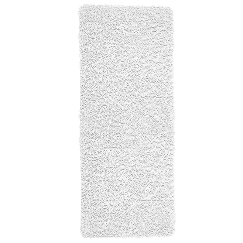 58 x 24 Chenille Bath Runner with Non-Slip Backing - Absorbent High-Pile Chenille Memory Foam, White