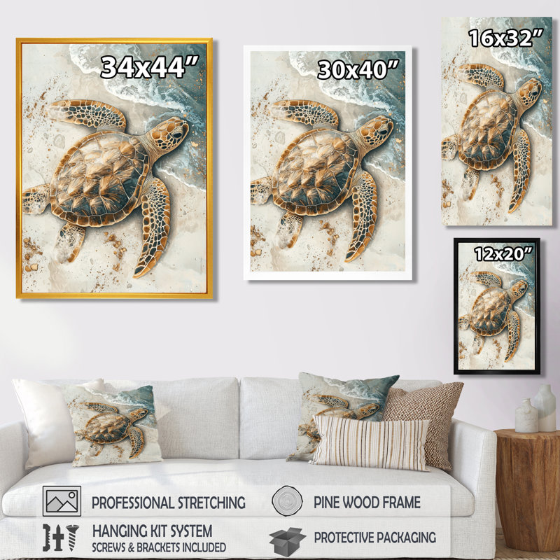 Cohner - animaux, art mural, H 32 po x l 16 po, Reproduction encadrée d'une seule photo, Doré