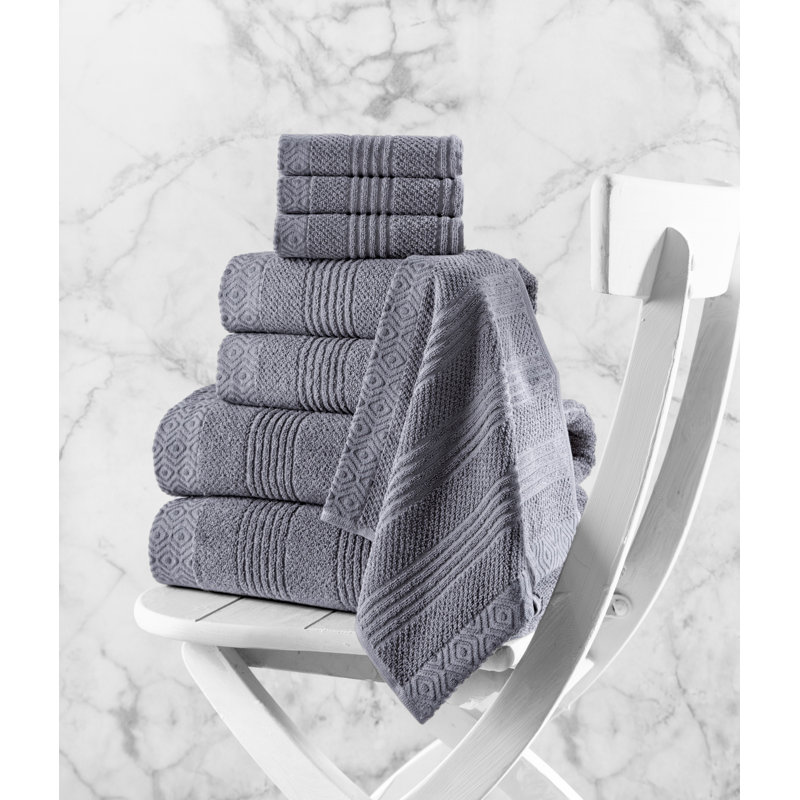 Ensemble de 6 serviettes en coton Minbota, Gris foncé