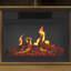 Meuble télé 44,5 po avec foyer électrique - console multimédia avec armoire de rangement, télécommande, chaleur réglable et flammes DEL (grain de bois brun)