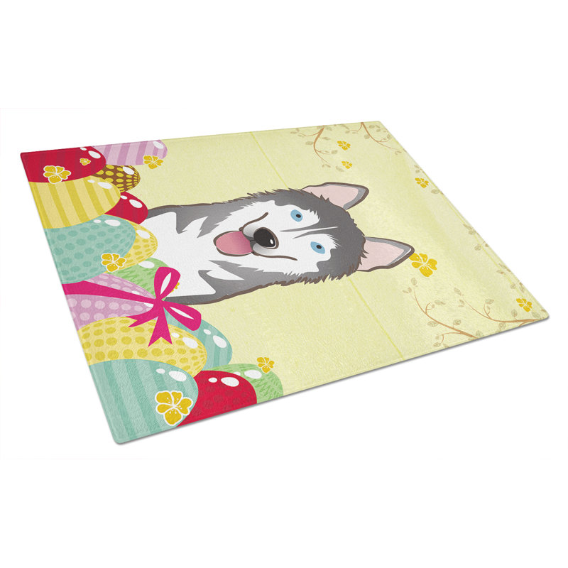 Planche à découper en verre trempé à caroline de pâques, Malamute d’Alaska