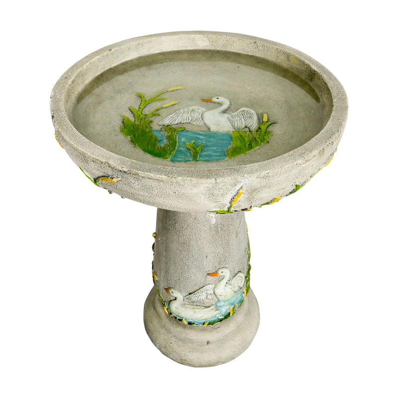 Chericka Concrete / Cement Pedestal Birdbath