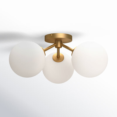 Luanda 3 Light Glass Semi Flush Mount