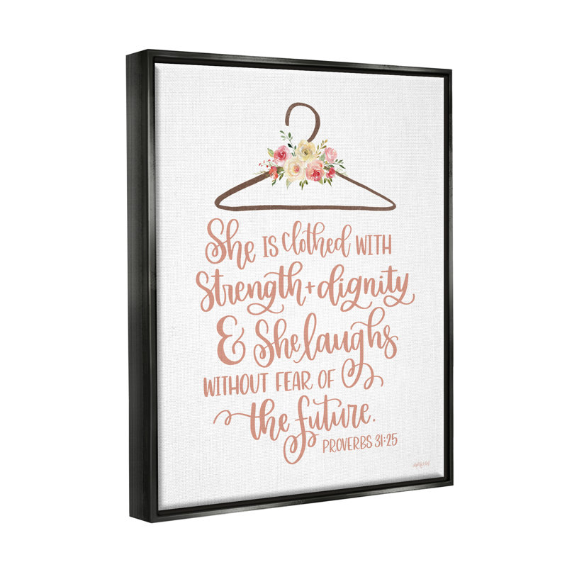 «Proverbs Verse Uplifting Contemporary Calligraphy Floral Design» par imperfect Dust, reproduction sur toile flottante