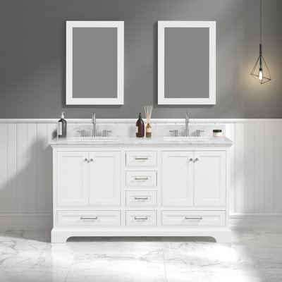 Meuble-lavabo double 61 avec comptoir 61