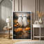 Halloween fantômes avec citrouilles, art d'automne rustique, photos de salon, impression sur toile encadrée-126031777-126031781