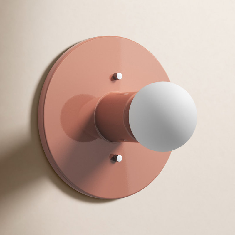 1 - Light Flush Mounted Sconce, Gloss Blush